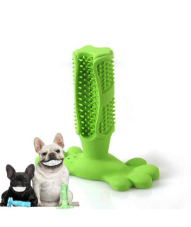 CHPOO Dog Chew Toothbrush Teeth Stick Toothbrush Cleaning Toys Pet Dental Oral Care Natural Rubber Bite Resistant Chew Dog Toys (L, 6-Green L)