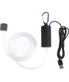 Useekoo USB Aquarium Air Pump, Ultra Durable & Quiet USB Nano Air Pump, Small Air Bubbler for Aquarium Fish Tank with Air Stone and Silicone Tube - Black