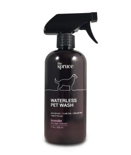 The Spruce Waterless Pet Wash, No Rinse Moisturizing Shampoo for?ets? Daily Pet Care - Cleaning, Cleansing, and Conditioning for Dogs, Puppies, and Cats - Lavender, 17 oz