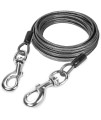 Mighty Paw Heavy Duty Dog Tie Out Cable for All Sized Pets 30 Braided Steel Black Tieout for Yard, Camping, and Outdoors - Dog Run Cable for Total Control and Off-Leash Feel, XL - Up to 125lbs
