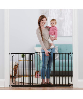 Regalo 58-Inch Home Accents Super Wide Walk Through Baby Gate, Includes 6-Inch, 8-Inch and 12-Inch Extension, 4 Pack of Pressure Mounts and 4 Pack of Wall Cups and Mounting Kit