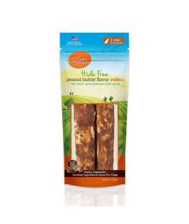 Canine Naturals Peanut Butter Chew - 100% Rawhide Free Dog Treats - Made with Real Peanut Butter - All-Natural and Easily Digestible - 2 Pack of 9 Inch Extra Large Rolls for Dogs 75 lbs and Up