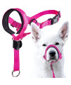 GoodBoy Dog Head Halter with Safety Strap - Stops Heavy Pulling On The Leash - Padded Headcollar for Small Medium and Large Dog Sizes - Head Collar Training Guide Included (Size 4, Pink Nylon)