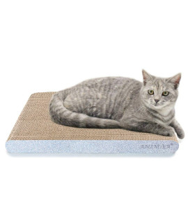 AMZNOVA Durable Flat Cardboard Cat Scratcher, Colors Series, Wide, Glitter Blue