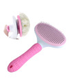 NA cat Brush, Slicker Dog Brushes, Self cleaning Slicker Brush for shedding- Removes 90% of Dead Undercoat and Loose Hairs, Suitable for Medium and Long Haired Dogs cats (Pink)