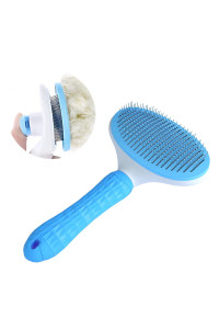 NA cat Brush, Slicker Dog Brushes, Self cleaning Slicker Brush for shedding- Removes 90% of Dead Undercoat and Loose Hairs, Suitable for Medium and Long Haired Dogs cats (Blue)