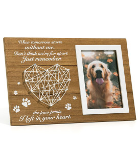 Pet Memorial Gifts, Pet Loss Memorial Frame Leave Paw Prints on our Hearts, Paw Prints Sympathy Frame Gift for Loss of Dog and Cat