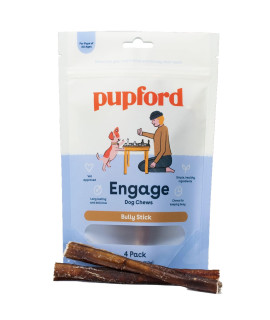 Pupford Thick Bully Sticks for Aggressive Chewers Durable, Tough, Soft, Long-Lasting Chews for Dogs of All Ages & Sizes Single Ingredient, Cleans Teeth - 4 Count