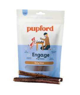 Pupford Thick Bully Sticks for Aggressive Chewers Durable, Tough, Soft, Long-Lasting Chews for Dogs of All Ages & Sizes Single Ingredient, Cleans Teeth - 10 Count