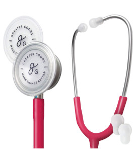 greater goods Premium Dual-Head Stethoscope - Affordable, clinical grade Option for Doctors, Nurses, Students, or in The First Aid Kit for Home (Red)