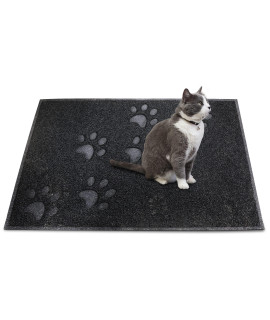 ANDALUS Premium Cat Litter Mat Pack of 1-100% Waterproof with Non-Slip Backing of Litter Box Mat - Soft on Kitty Paws & Easy to Clean Cat Mats for Litter - Black, Medium (23.5 X 15.75)