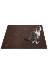 ANDALUS Premium Cat Litter Mat Pack of 2-100% Waterproof with Non-Slip Backing of Litter Box Mat - Soft on Kitty Paws & Easy to Clean Cat Mats for Litter - Brown, Small (15.75 X 11.75)