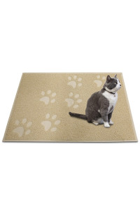 ANDALUS Premium Cat Litter Mat Pack of 1-100% Waterproof with Non-Slip Backing of Litter Box Mat - Soft on Kitty Paws & Easy to Clean Cat Mats for Litter - Beige, Extra-large (35 x 23)