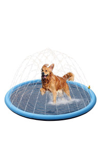 Pet Soft Splash Sprinkler Pad - Thickened Dog Splash Sprinkler Pad for Puppies Durable Pet Swimming Bathtub Pool, Summer Fun Water Toys for Dogs 59''