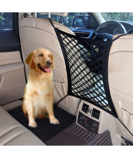 Tonruy Car Dog Barrier,Dog Car Net Barrier,Pet Barrier,Auto Safety Mesh Organizer,Safety Car Divider for Children and Pets,2 Layer-Large