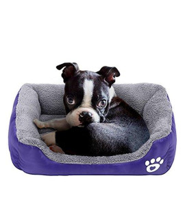 PowerKing Dog beds for Small Dogs, Square Pet Bed Dog Bed Mattress Washable Soft Pads with Waterproof Bottom -23.6''x 16''x 5''-Purple