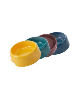BOCHO Plastic Dog Bowls,Food Dishes & Water Bowl for Dogs, Cats or Other Small Animals-Color Set (Rainbow Colors, Small)