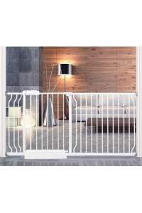 HOOOEN Extra Wide Baby Gate for Doorways Stairs Living Room Pressure Monuted Walk Through Safety Gate for Kids or Pets Dogs 62 Inch to 67 Inch Wide with Extensions