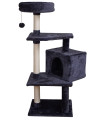 FISH&NAP 10YH Cat Tree for Indoor Cat Tower Cat Condo Sisal Scratching Posts with Jump Platform Cat Furniture Activity Center Play House Smoky Grey
