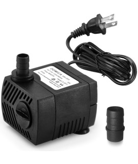 90 GPH Mini Submersible Pump, Small Fountain Pump (5W 350L/H) for water feature, Aquariums, Fish Tank, Tabletop Fountain, Pet Fountain, Indoor or Outdoor Pond Fountain