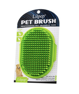 Dog Bath Brush Dog Grooming Brush, Lilpep Pet Shampoo Bath Brush Soothing Massage Rubber Comb with Adjustable Ring Handle for Long Short Haired Dogs and Cats