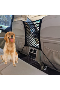 TONRUY Dog Car Net Barrier, Car Organization for Pet Barrier, Purse Holder, Pets & Children Disturb Stopper Universal Fit SUVs, Cars, Trucks,Drive Safely with Children & Pets