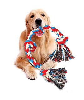Wellbro Dog Rope Toy for Aggressive chewers, Tough Tug of War Large Dog Toys with Knots, Durable cotton Rope Dog chew Toy for Medium and Big Dogs Interactive Play and Flossy Teeth cleaning (Type 2)