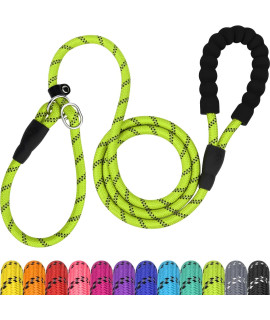TagME 6 FT Slip Lead Dog Leash,12 colors,Reflective Strong Rope Slip Leash with Padded Handle,Durable No Pulling Pet Training Leash for Medium Dogs,green