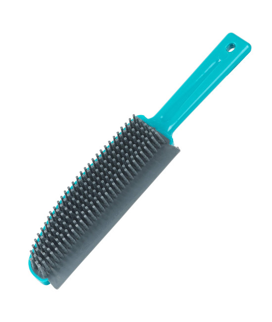 Beldray LA071590EU Plus+ TPR Upholstery Brush Rubber Bristles capture Dust and Dirt Ideal for Homes with Pets Turquoisegrey, 25 x 5 x 3 cm