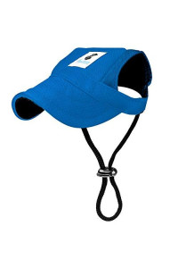 Pawaboo Dog Baseball Cap, Adjustable Dog Outdoor Sport Sun Protection Baseball Hat Cap Visor Sunbonnet Outfit with Ear Holes for Puppy Small Dogs, XL, Blue