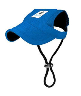 Pawaboo Dog Baseball Cap, Adjustable Dog Outdoor Sport Sun Protection Baseball Hat Cap Visor Sunbonnet Outfit with Ear Holes for Puppy Small Dogs, XL, Blue