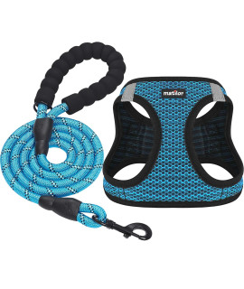 matilor Dog Harness Step-in Breathable Puppy Cat Dog Vest Harnesses for Small Medium Dogs Blue
