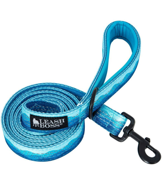 Leashboss 6ft Dog Leash Ultra comfort Double-Thick Soft Padded Handle Reflective Leash for Large Dogs, Medium Dogs Heavy Duty Leash for Large Breed Dogs Nylon Leash for Small DogsPuppies