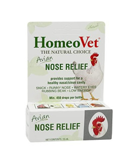 HomeoPet Avian Nose Relief, Sinus Support for chickens and Pet Birds, 15 Milliliters