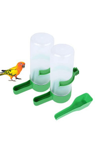 QX-Pet Supplies 2Pcs Automatic Bird Feeder Bird Waterer & Feeder Parakeet Hanging Food Dispenser Bird Cage Accessories for Parrots Budgie, Cockatiel, Lovebirds (60 ml / 2.03 oz)