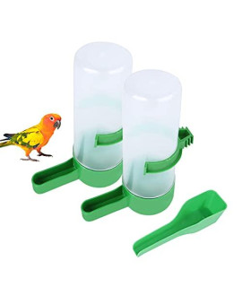 QX-Pet Supplies 2Pcs Automatic Bird Feeder Bird Waterer & Feeder Parakeet Hanging Food Dispenser Bird Cage Accessories for Parrots Budgie, Cockatiel, Lovebirds (60 ml / 2.03 oz)