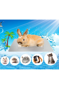 Comtim Rabbits Cooling Mat, Self Cooling Mat Pad for Hamster Guinea Pig Chinchilla Bunny Kitten Cat and Other Small Animals, Pet Cool Plate Ice Bed, Rapid Cooling - Perfect for Hot Summer Weather, L