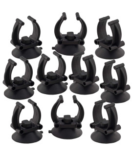 OIIKI 10 PCS Aquarium Heater Suction Cups with Clips, Air Hose Tube Holders Clamps for Fish Tank (Black)
