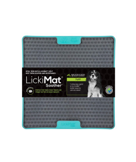 Lickimat Tuff, Heavy-Duty Soother, Dog Slow Feeder Lick Mat, Boredom Anxiety Reducer; Perfect for Food, Treats, Yogurt, or Peanut Butter, Fun Alternative to a Slow Feed Dog Bowl, Turquoise