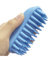 Pet Silicone Shampoo Brush for Long & Short Hair Medium Large Pets Dogs Cats, Anti-skid Rubber Dog Cat Pet Mouse Grooming Shower Bath Brush Massage Comb (Blue (New))