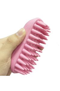 Pet Silicone Shampoo Brush for Long & Short Hair Medium Large Pets Dogs Cats, Silicone Shower Wash Curry Brush,Anti-skid Rubber Dog Cat Pet Mouse Grooming Shower Bath Brush Massage Comb (Pink)