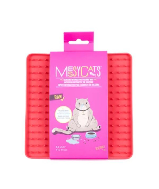 Messy Mutts Cat Silicone Interactive Feeding Mat Watermelon
