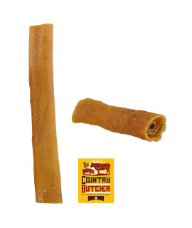 The Country Butcher Pork Roll Dog Chews for Large Breed Dogs, Natural, Dental Treat, Made in The USA, 10 Count - Rawhide Free, No Bones