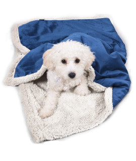Kritter Planet Puppy Blanket, Super Soft Sherpa Dog Blankets and Throws Cat Fleece Sleeping Mat for Pet Small Animals 45x30 Blue