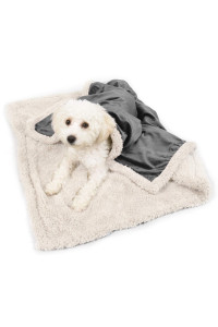 Kritter Planet Puppy Blanket, Super Soft Sherpa Dog Blankets and Throws Cat Fleece Sleeping Mat for Pet Small Animals 45x30 Grey