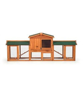 Prevue Pet Products Rabbit Hutch with Double Run, 61 LB, Natural Wood
