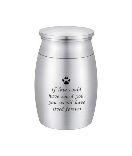 3 Inches Small Keepsake Urn for Pet Dog Ashes Aluminum Mini Cremation Urns for Dog Cat Memorial Ashes Urn for Sharing Fur Friend Ashes-If Love Could Have Saved You
