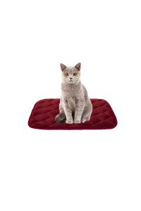 furrybaby Dog Bed Mat Soft Crate Mat with Anti-Slip Bottom Machine Washable Pet Mattress for Dog Sleeping (XS 22x13'', Red Mat)