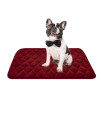 furrybaby Dog Bed Mat Soft Crate Mat with Anti-Slip Bottom Machine Washable Pet Mattress for Dog Sleeping (M 30x19'', Red Mat)