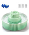Cupcake Cat Water Fountain Porcelain, Cat Fountain for Dog and Cat (Green)